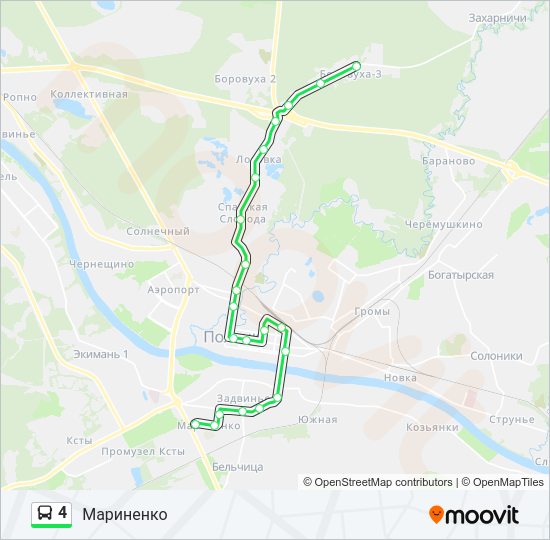 Автобус 4: карта маршрута