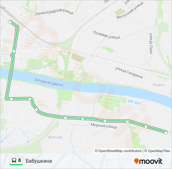 Автобус 8: карта маршрута