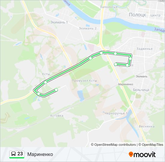 Автобус 23: карта маршрута