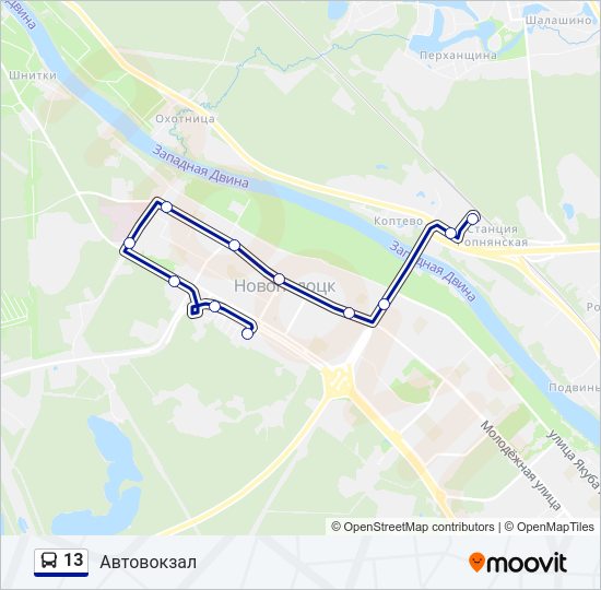 13 Bus Line Map