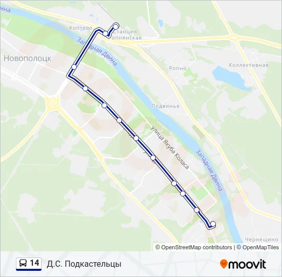 14 Bus Line Map
