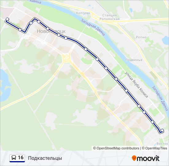16 Bus Line Map