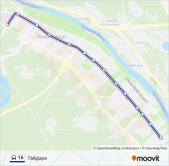 16 Bus Line Map