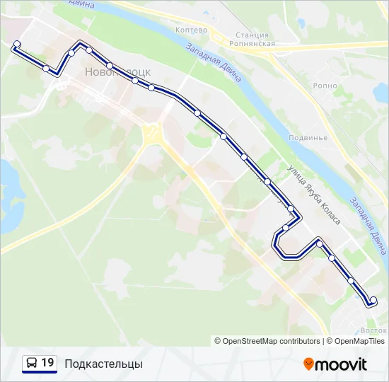19 Bus Line Map