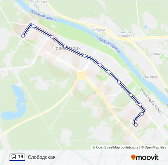 19 Bus Line Map