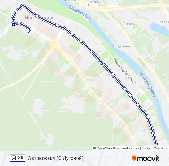 20 Bus Line Map