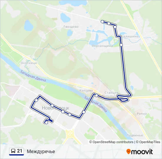 21 Bus Line Map