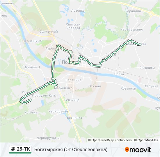 Фуникулер 25-ТК: карта маршрута