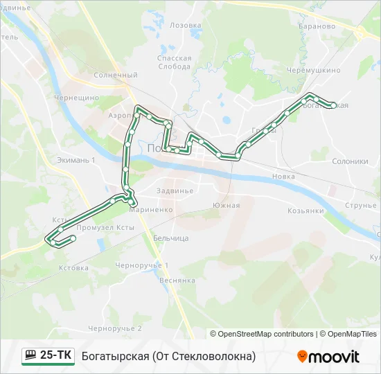 Фуникулер 25-ТК: карта маршрута