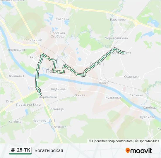 Фуникулер 25-ТК: карта маршрута