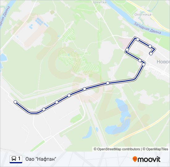 Автобус 1: карта маршрута