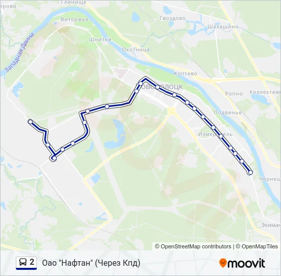 2 Bus Line Map