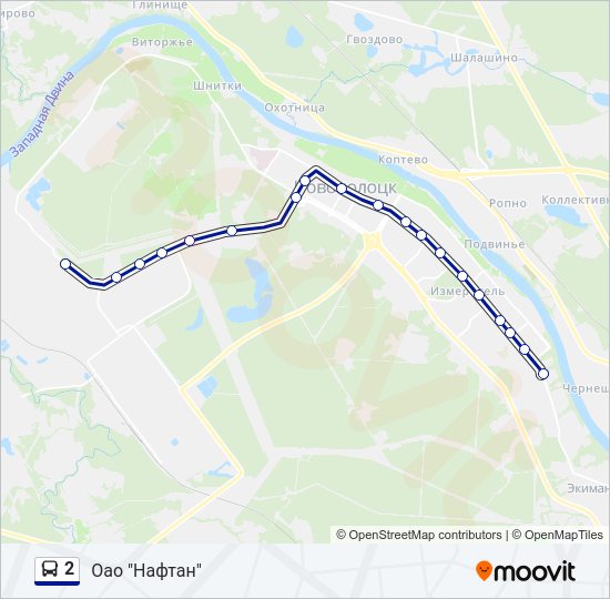 Автобус 2: карта маршрута