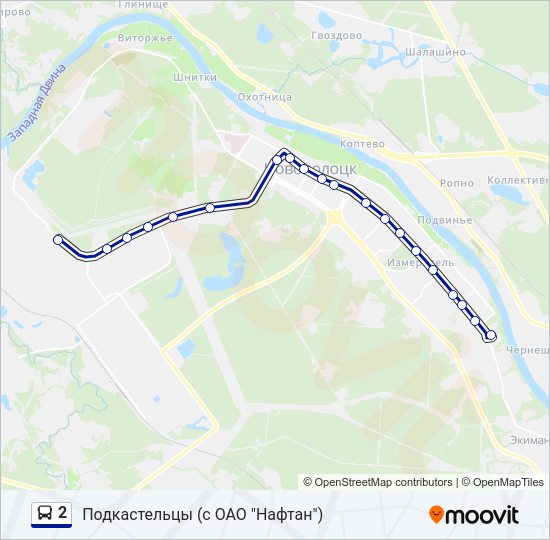 Автобус 2: карта маршрута