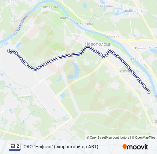 Автобус 2: карта маршрута