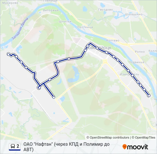 Автобус 2: карта маршрута