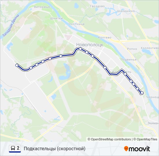 Автобус 2: карта маршрута