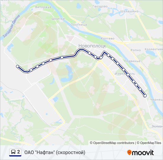 Автобус 2: карта маршрута