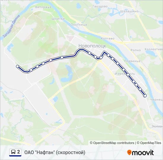 Автобус 2: карта маршрута