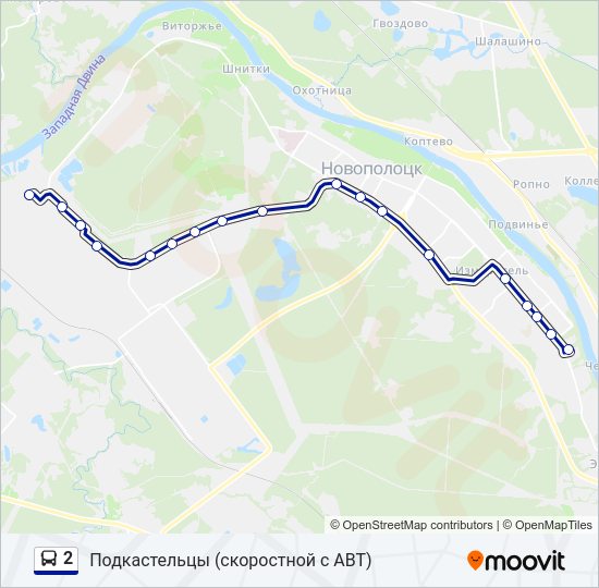 Автобус 2: карта маршрута