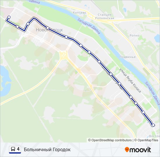 Автобус 4: карта маршрута