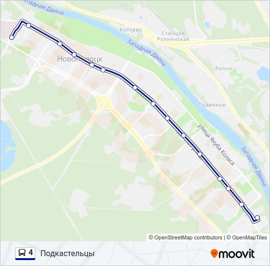 Автобус 4: карта маршрута