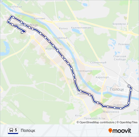 Автобус 5: карта маршрута
