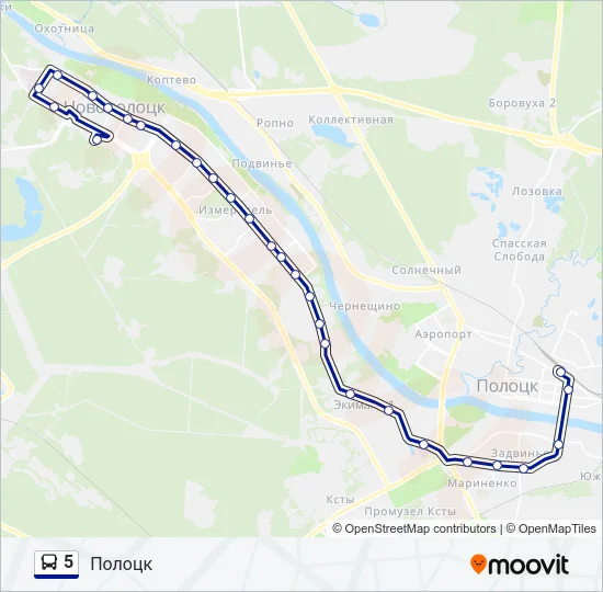 Автобус 5: карта маршрута