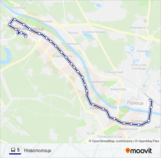 Автобус 5: карта маршрута