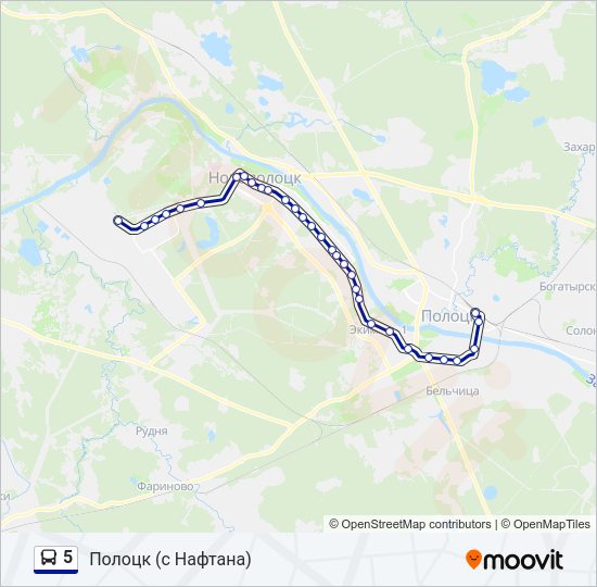 Автобус 5: карта маршрута