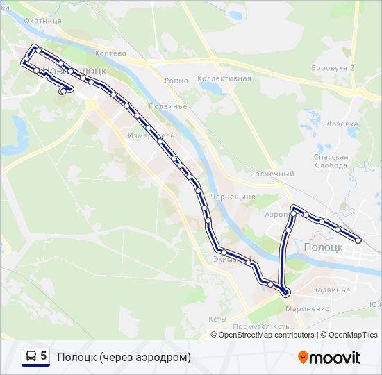 Автобус 5: карта маршрута