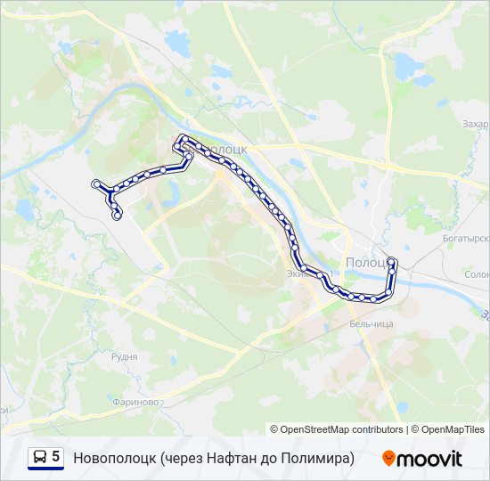 Автобус 5: карта маршрута