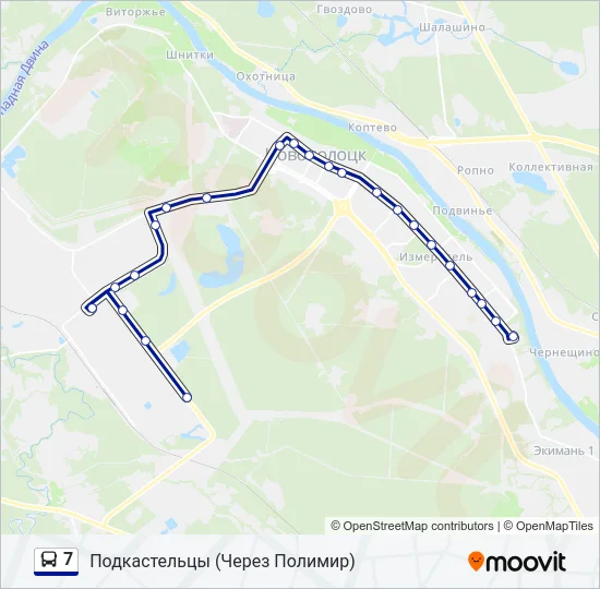 Автобус 7: карта маршрута