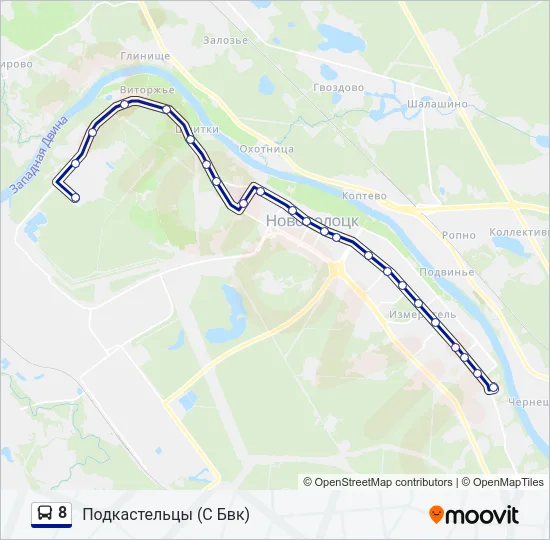 Автобус 8: карта маршрута