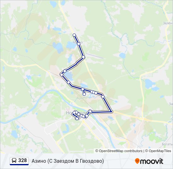 Автобус 328: карта маршрута