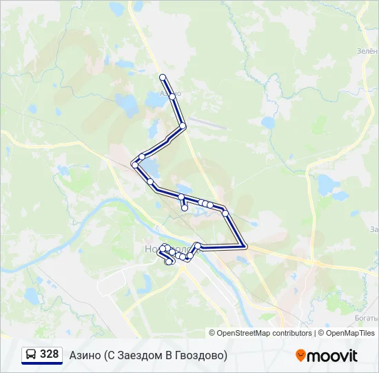 Автобус 328: карта маршрута