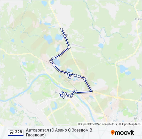 Автобус 328: карта маршрута