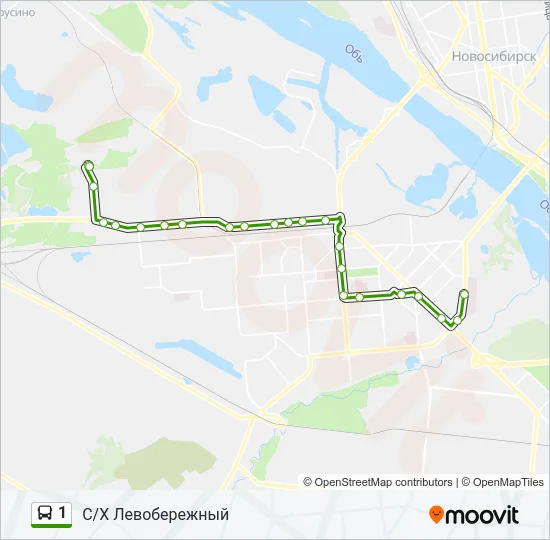 Автобус 1: карта маршрута