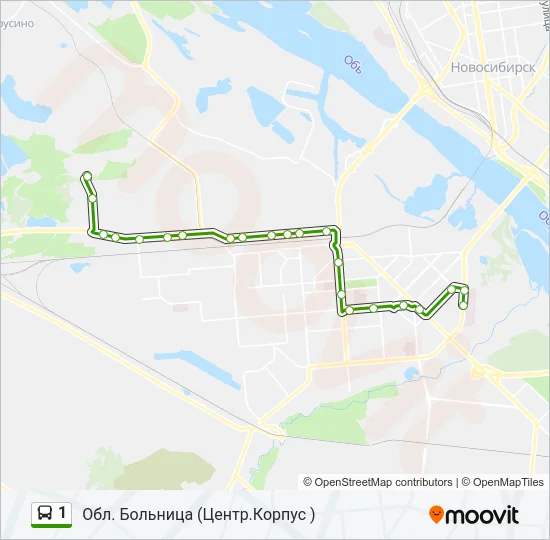 Автобус 1: карта маршрута
