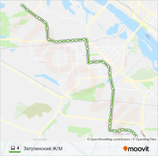 Автобус 4: карта маршрута