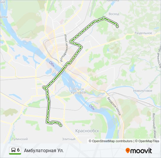 Автобус 6: карта маршрута