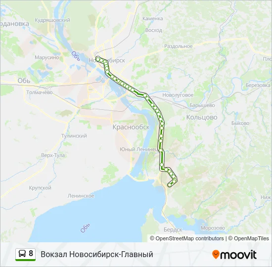 Автобус 8: карта маршрута