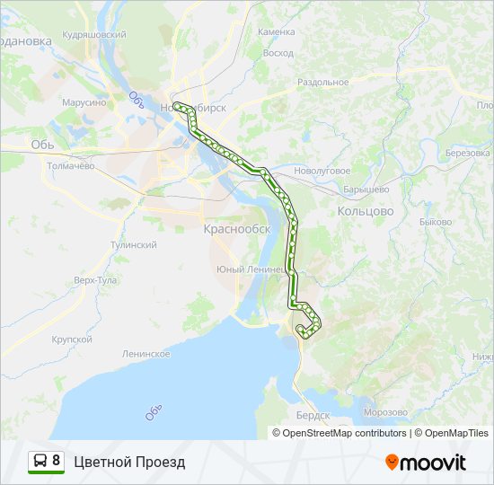 Автобус 8: карта маршрута