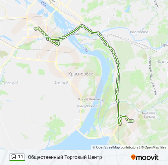 Автобус 11: карта маршрута