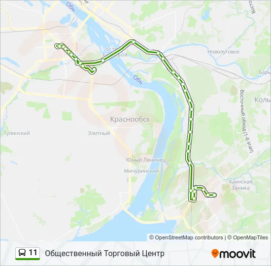 Автобус 11: карта маршрута