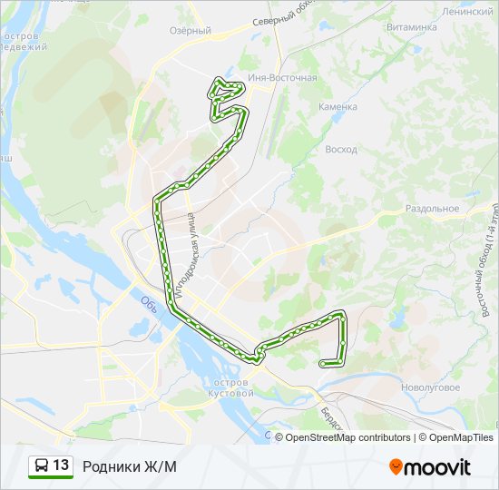 Маршрут 13 автобуса новосибирск