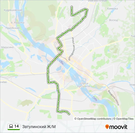 Автобус 14: карта маршрута