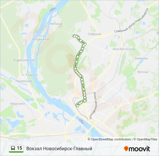 Автобус 15: карта маршрута