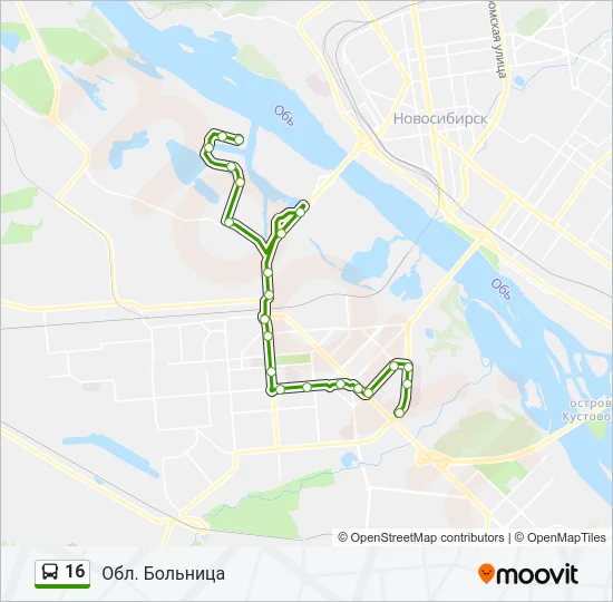 Автобус 16: карта маршрута