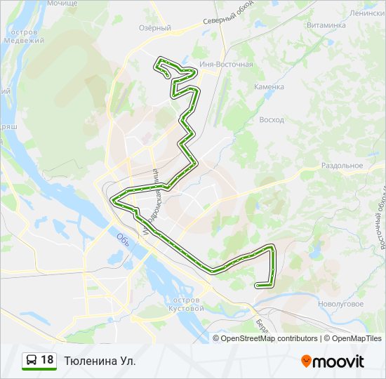 Автобус 18: карта маршрута